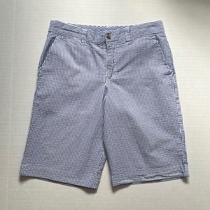 Polo Boys Size 14 Blue & White Seersucker Short